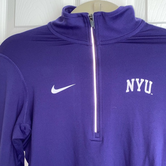 Purple NYU Nike 1/4 Dryfit Top - Picture 6 of 9